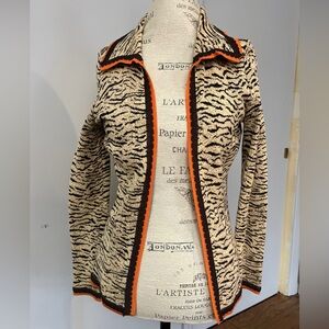 Vintage Saks Fifth Avenue tiger cardigan